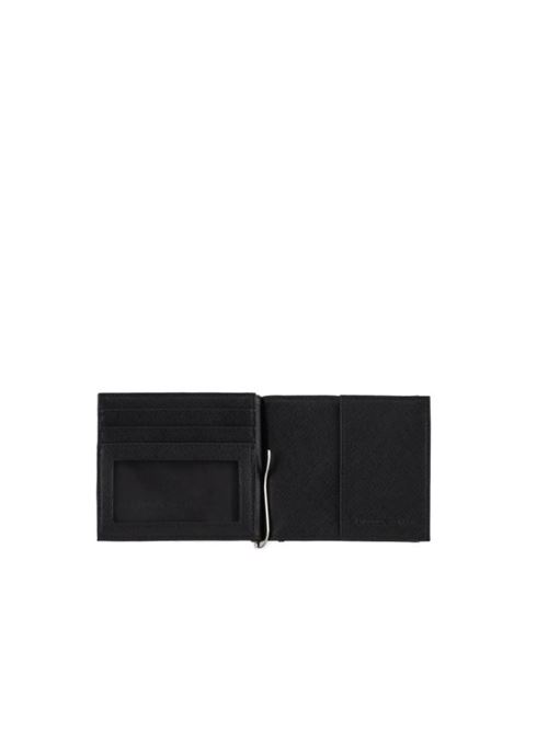 Compact wallet in regenerated saffiano leather with ASV eagle plaque Emporio Armani | Y4R502 Y138E.81072